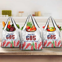 Personalised Samoa 685 Grocery Bag Teuila Flower With White Samoan Tattoo LT9 3-pack One Size White - Polynesian Pride