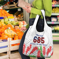 Personalised Samoa 685 Grocery Bag Teuila Flower With White Samoan Tattoo LT9 - Polynesian Pride