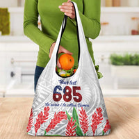 Personalised Samoa 685 Grocery Bag Teuila Flower With White Samoan Tattoo LT9 - Polynesian Pride