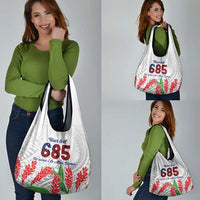 Personalised Samoa 685 Grocery Bag Teuila Flower With White Samoan Tattoo LT9 - Polynesian Pride