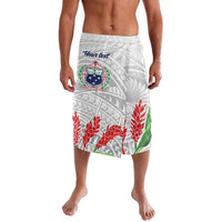 Personalised Samoa 685 Lavalava Teuila Flower With White Samoan Tattoo LT9 White - Polynesian Pride