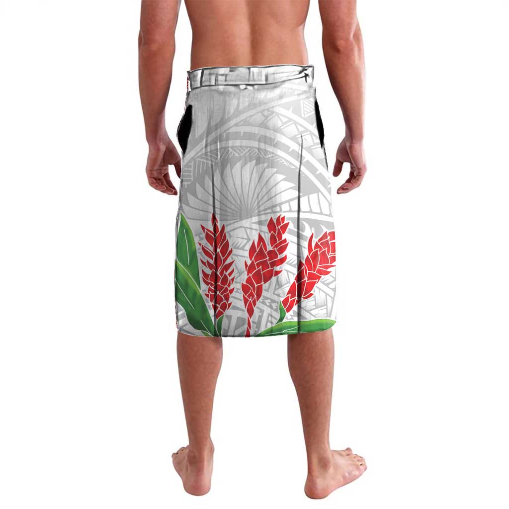 Personalised Samoa 685 Lavalava Teuila Flower With White Samoan Tattoo LT9 - Polynesian Pride