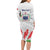 Personalised Samoa 685 Long Sleeve Bodycon Dress Teuila Flower With White Samoan Tattoo