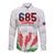 Personalised Samoa 685 Long Sleeve Button Shirt Teuila Flower With White Samoan Tattoo