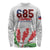 Personalised Samoa 685 Long Sleeve Shirt Teuila Flower With White Samoan Tattoo