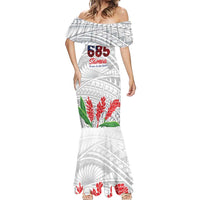 Personalised Samoa 685 Mermaid Dress Teuila Flower With White Samoan Tattoo LT9 - Polynesian Pride