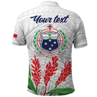 Personalised Samoa 685 Polo Shirt Teuila Flower With White Samoan Tattoo LT9 - Polynesian Pride
