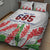 Personalised Samoa 685 Quilt Bed Set Teuila Flower With White Samoan Tattoo