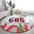 Personalised Samoa 685 Round Carpet Teuila Flower With White Samoan Tattoo