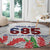 Personalised Samoa 685 Round Carpet Teuila Flower With White Samoan Tattoo