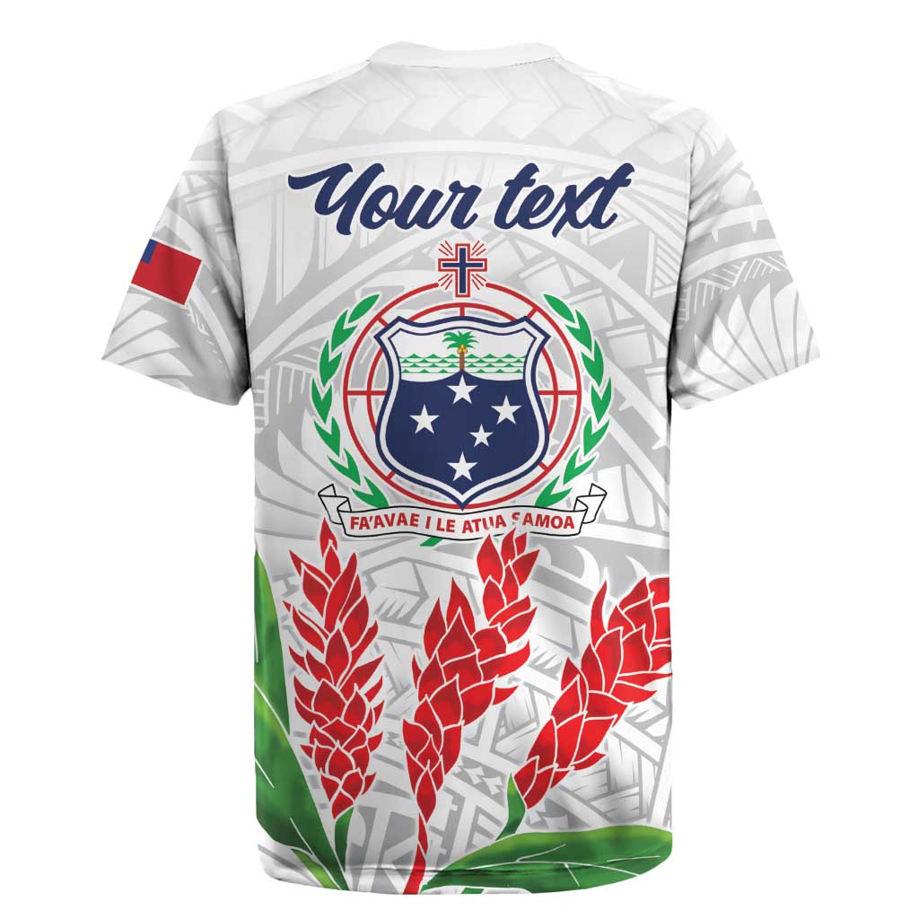 Personalised Samoa 685 Rugby Jersey Teuila Flower With White Samoan Tattoo LT9 - Polynesian Pride