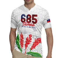 Personalised Samoa 685 Rugby Jersey Teuila Flower With White Samoan Tattoo LT9 - Polynesian Pride