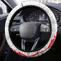 Samoa 685 Steering Wheel Cover Teuila Flower With White Samoan Tattoo LT9 - Polynesian Pride
