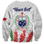 Personalised Samoa 685 Sweatshirt Teuila Flower With White Samoan Tattoo