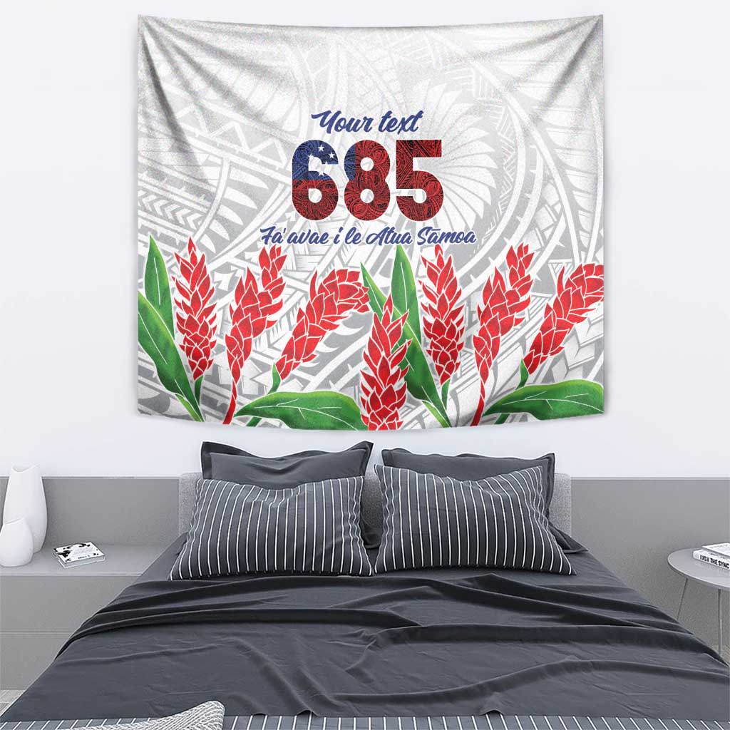 Personalised Samoa 685 Tapestry Teuila Flower With White Samoan Tattoo LT9 - Polynesian Pride