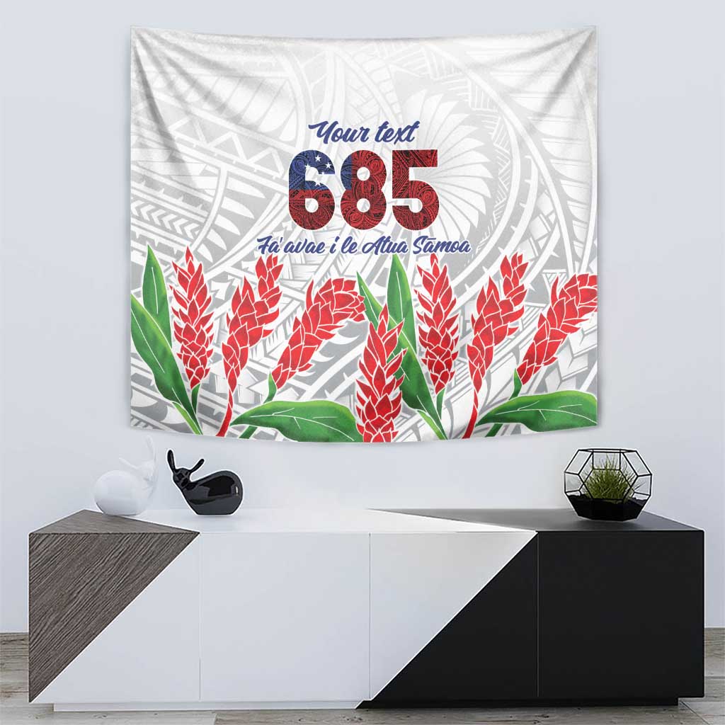 Personalised Samoa 685 Tapestry Teuila Flower With White Samoan Tattoo LT9 - Polynesian Pride