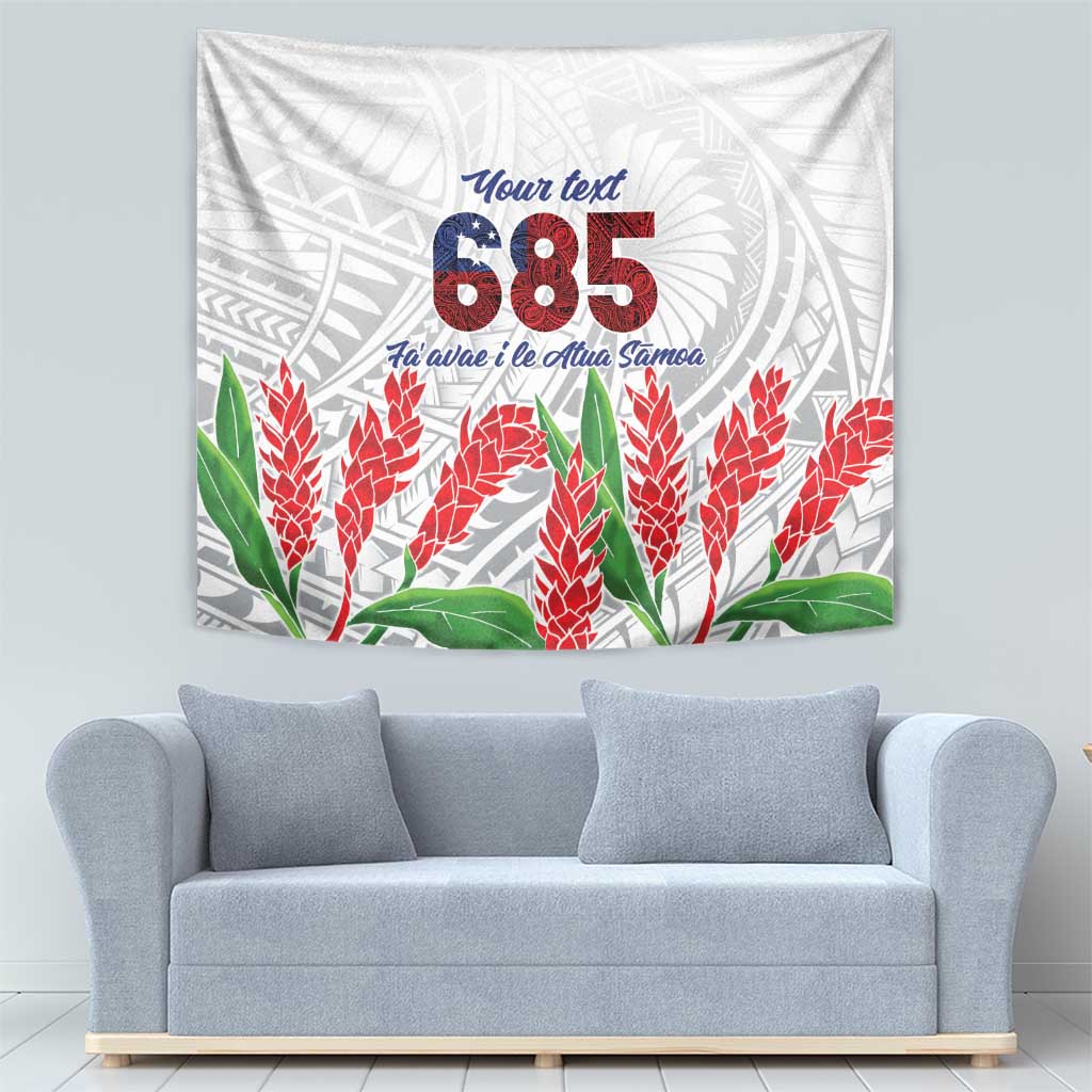 Personalised Samoa 685 Tapestry Teuila Flower With White Samoan Tattoo LT9 - Polynesian Pride