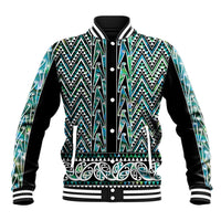 New Zealand Maori Niho Taniwha Baseball Jacket Papua Shell - Mangopare Puhoro Pattern LT9 Unisex Green - Polynesian Pride