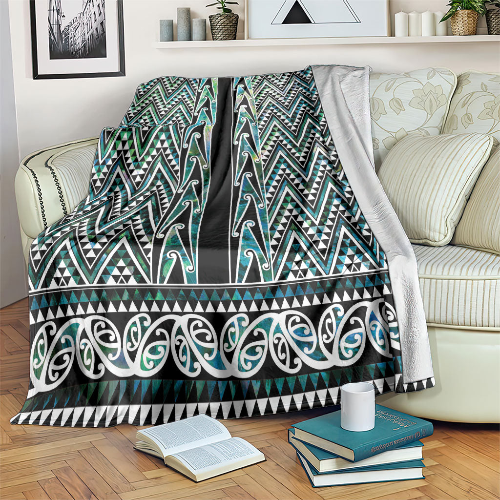 New Zealand Maori Niho Taniwha Blanket Papua Shell - Mangopare Puhoro Pattern LT9 Green - Polynesian Pride