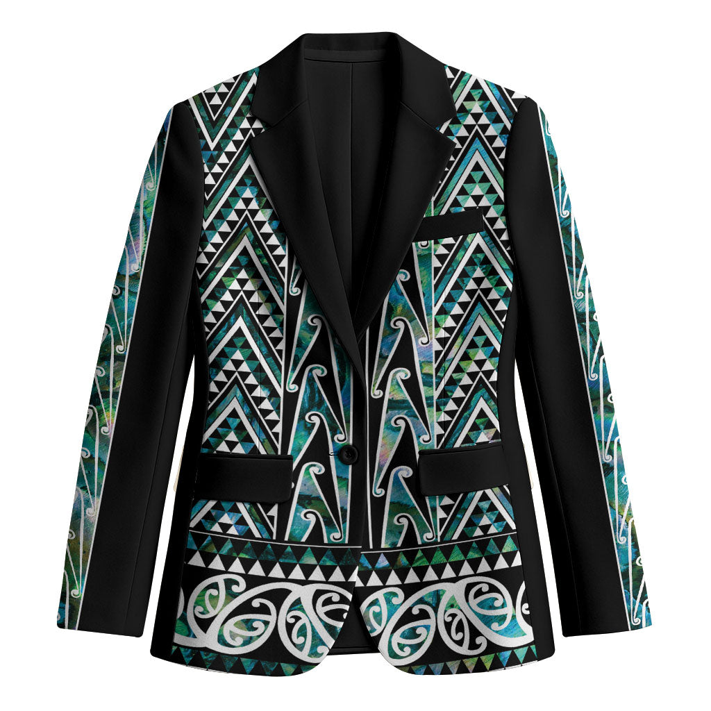 New Zealand Maori Niho Taniwha Blazer Papua Shell - Mangopare Puhoro Pattern LT9 Unisex Green - Polynesian Pride