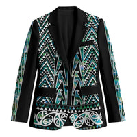 New Zealand Maori Niho Taniwha Blazer Papua Shell - Mangopare Puhoro Pattern LT9 Unisex Green - Polynesian Pride