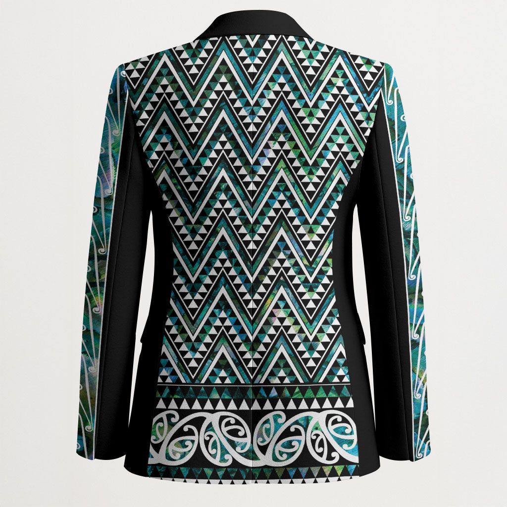 New Zealand Maori Niho Taniwha Blazer Papua Shell - Mangopare Puhoro Pattern LT9 - Polynesian Pride