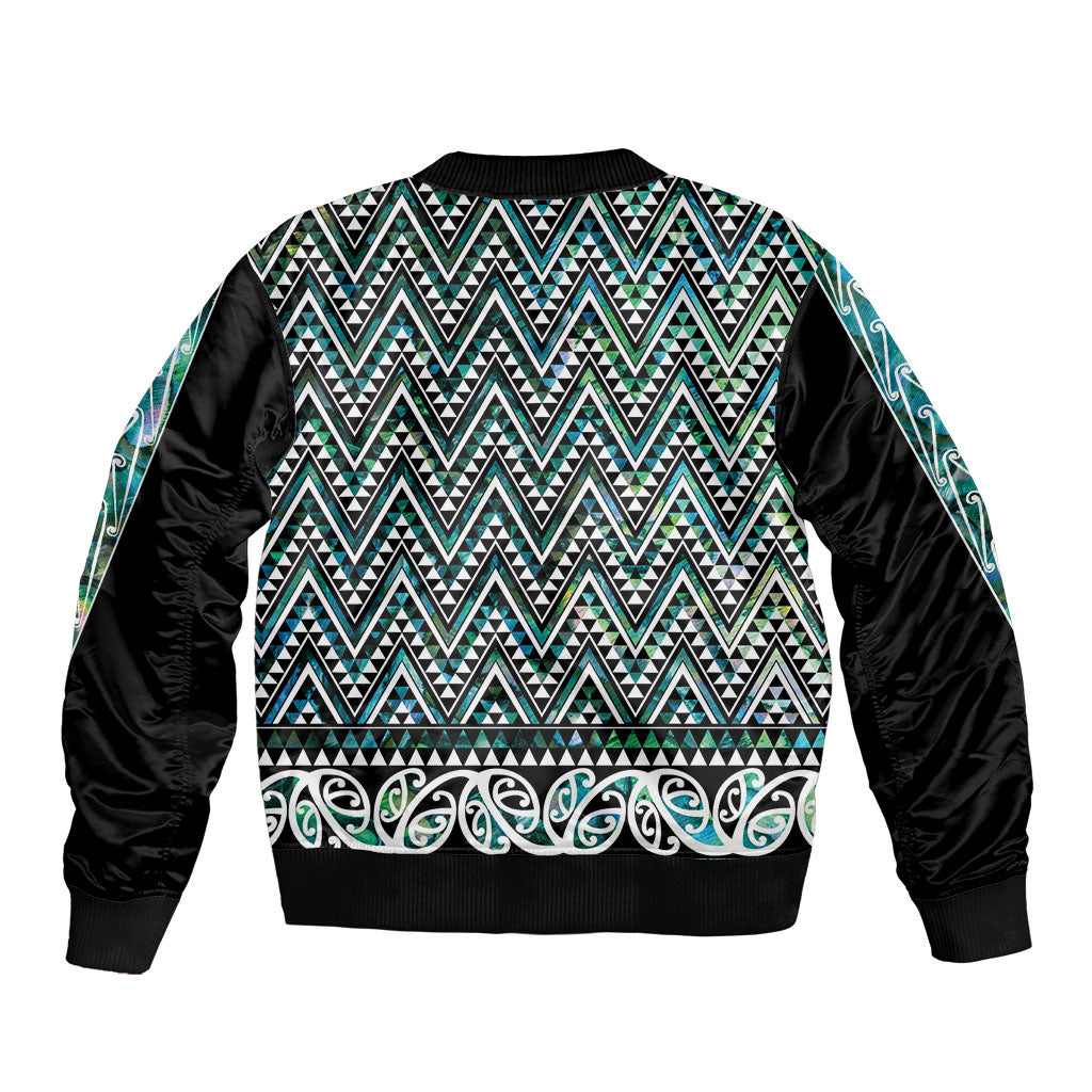 New Zealand Maori Niho Taniwha Bomber Jacket Papua Shell - Mangopare Puhoro Pattern LT9 - Polynesian Pride