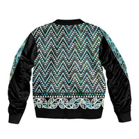 New Zealand Maori Niho Taniwha Bomber Jacket Papua Shell - Mangopare Puhoro Pattern LT9 - Polynesian Pride