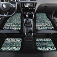 New Zealand Maori Niho Taniwha Car Mats Papua Shell - Mangopare Puhoro Pattern LT9 Set 4pcs Green - Polynesian Pride