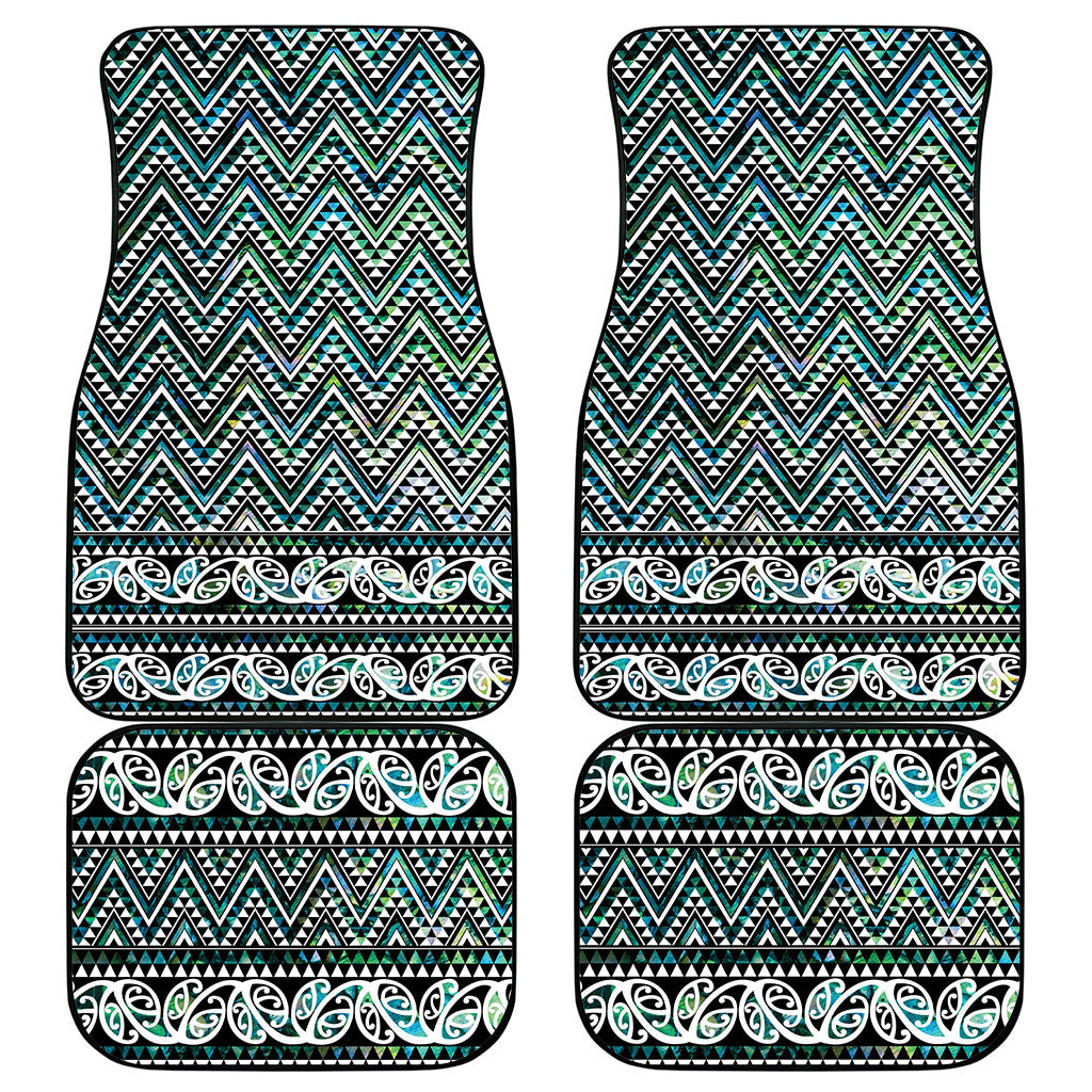 New Zealand Maori Niho Taniwha Car Mats Papua Shell - Mangopare Puhoro Pattern LT9 - Polynesian Pride