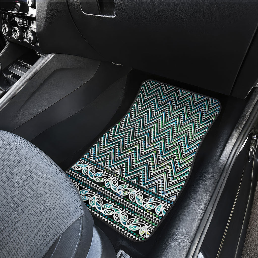 New Zealand Maori Niho Taniwha Car Mats Papua Shell - Mangopare Puhoro Pattern LT9 - Polynesian Pride