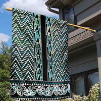 New Zealand Maori Niho Taniwha Garden Flag Papua Shell - Mangopare Puhoro Pattern LT9 - Polynesian Pride