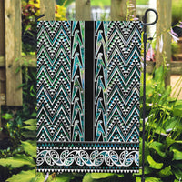 New Zealand Maori Niho Taniwha Garden Flag Papua Shell - Mangopare Puhoro Pattern LT9 Garden Flag Green - Polynesian Pride