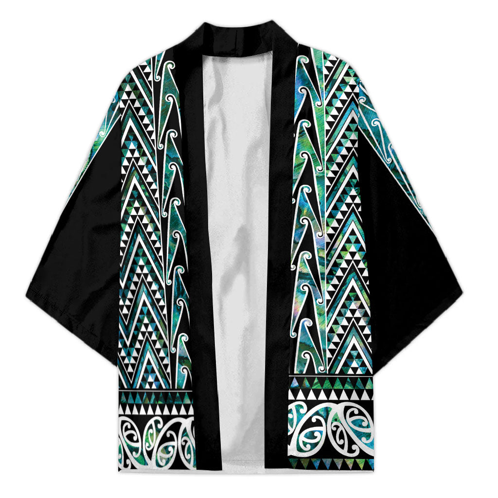 New Zealand Maori Niho Taniwha Kimono Papua Shell - Mangopare Puhoro Pattern LT9 Unisex Green - Polynesian Pride