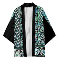 New Zealand Maori Niho Taniwha Kimono Papua Shell - Mangopare Puhoro Pattern LT9 Unisex Green - Polynesian Pride