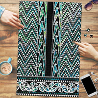 New Zealand Maori Niho Taniwha Puzzle Papua Shell - Mangopare Puhoro Pattern LT9 Green - Polynesian Pride