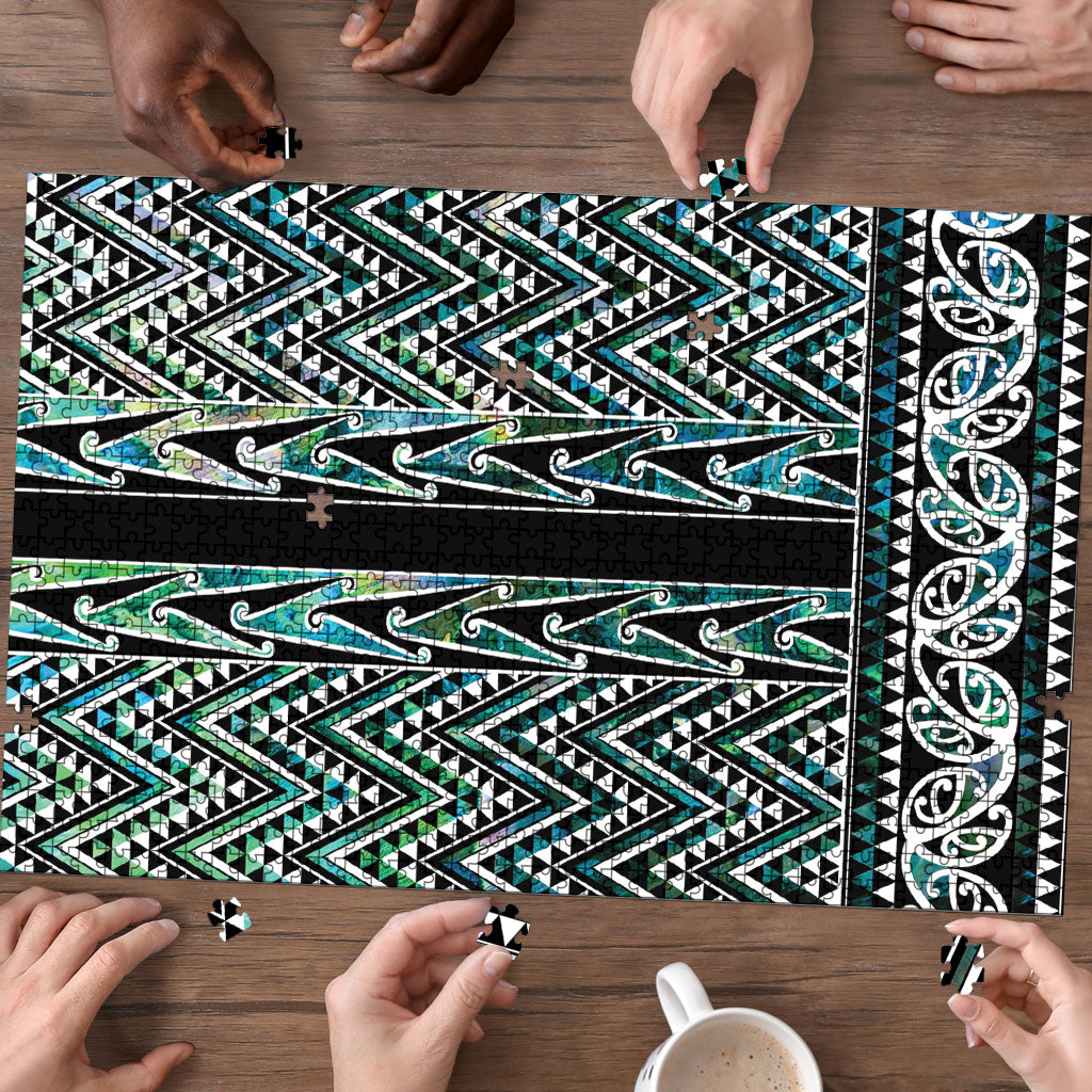 New Zealand Maori Niho Taniwha Puzzle Papua Shell - Mangopare Puhoro Pattern LT9 - Polynesian Pride