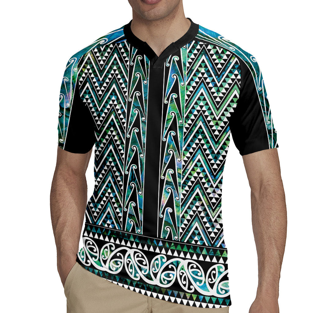 New Zealand Maori Niho Taniwha Rugby Jersey Papua Shell - Mangopare Puhoro Pattern LT9 - Polynesian Pride