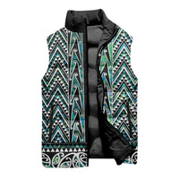 New Zealand Maori Niho Taniwha Sleeveless Puffer Jacket Papua Shell - Mangopare Puhoro Pattern LT9 - Polynesian Pride
