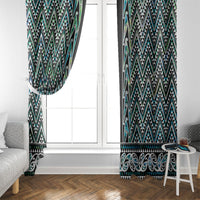 New Zealand Maori Niho Taniwha Window Curtain Papua Shell - Mangopare Puhoro Pattern LT9 - Polynesian Pride