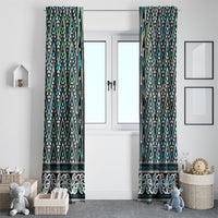 New Zealand Maori Niho Taniwha Window Curtain Papua Shell - Mangopare Puhoro Pattern LT9 - Polynesian Pride