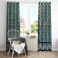 New Zealand Maori Niho Taniwha Window Curtain Papua Shell - Mangopare Puhoro Pattern LT9 - Polynesian Pride