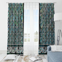 New Zealand Maori Niho Taniwha Window Curtain Papua Shell - Mangopare Puhoro Pattern LT9 - Polynesian Pride