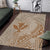 Hawaii Monk Seal and Map Area Rug Polynesian Kanaka Maoli Beige Vibe