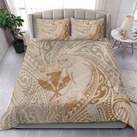 Hawaii Monk Seal and Map Bedding Set Polynesian Kanaka Maoli Beige Vibe LT9 - Polynesian Pride