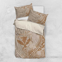 Hawaii Monk Seal and Map Bedding Set Polynesian Kanaka Maoli Beige Vibe LT9 US Twin 172cm x 218cm Beige - Polynesian Pride
