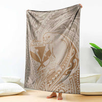 Hawaii Monk Seal and Map Blanket Polynesian Kanaka Maoli Beige Vibe LT9 - Polynesian Pride