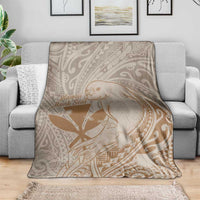 Hawaii Monk Seal and Map Blanket Polynesian Kanaka Maoli Beige Vibe LT9 - Polynesian Pride