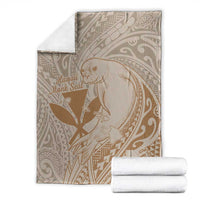 Hawaii Monk Seal and Map Blanket Polynesian Kanaka Maoli Beige Vibe LT9 - Polynesian Pride