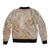 Hawaii Monk Seal and Map Bomber Jacket Polynesian Kanaka Maoli Beige Vibe